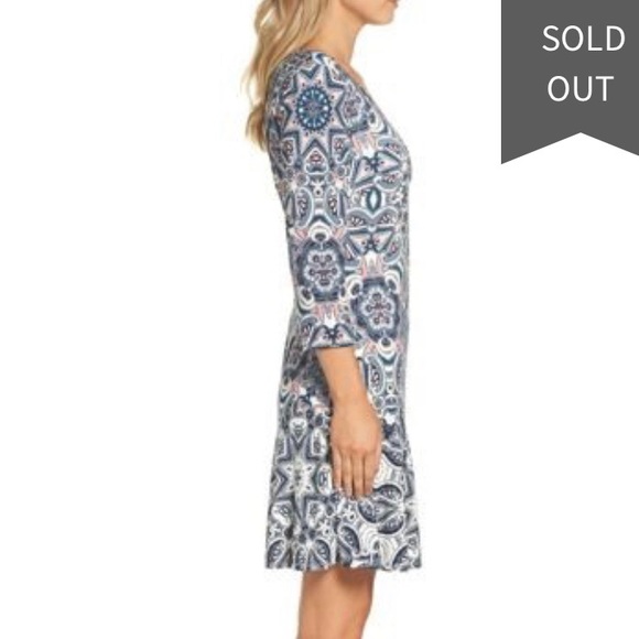 Eliza J Paisley Print Knit A-Line Mini Dress 18 - Picture 4 of 8